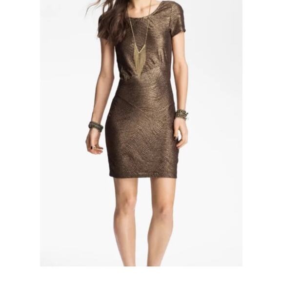Free People Dresses & Skirts - Free People Moonage Daydream Metallic Tunic Mini Dress Size XS